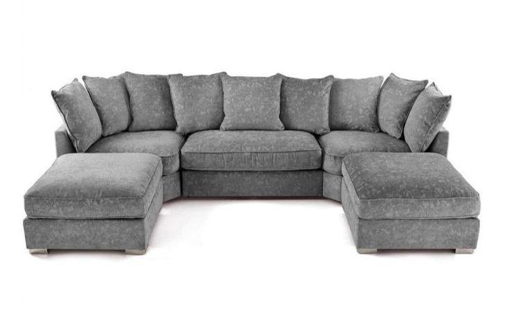 Bishop Alaska Platinum U Shape Sofa