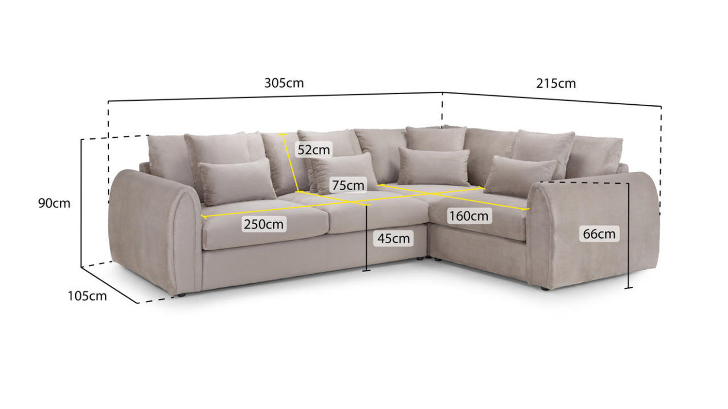 Alv Right Hand Facing Corner Sofa - Mocha