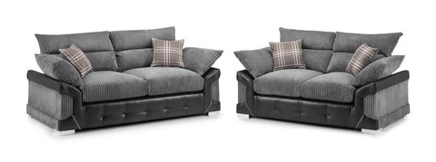 Axania Sofa Set - Black / Grey