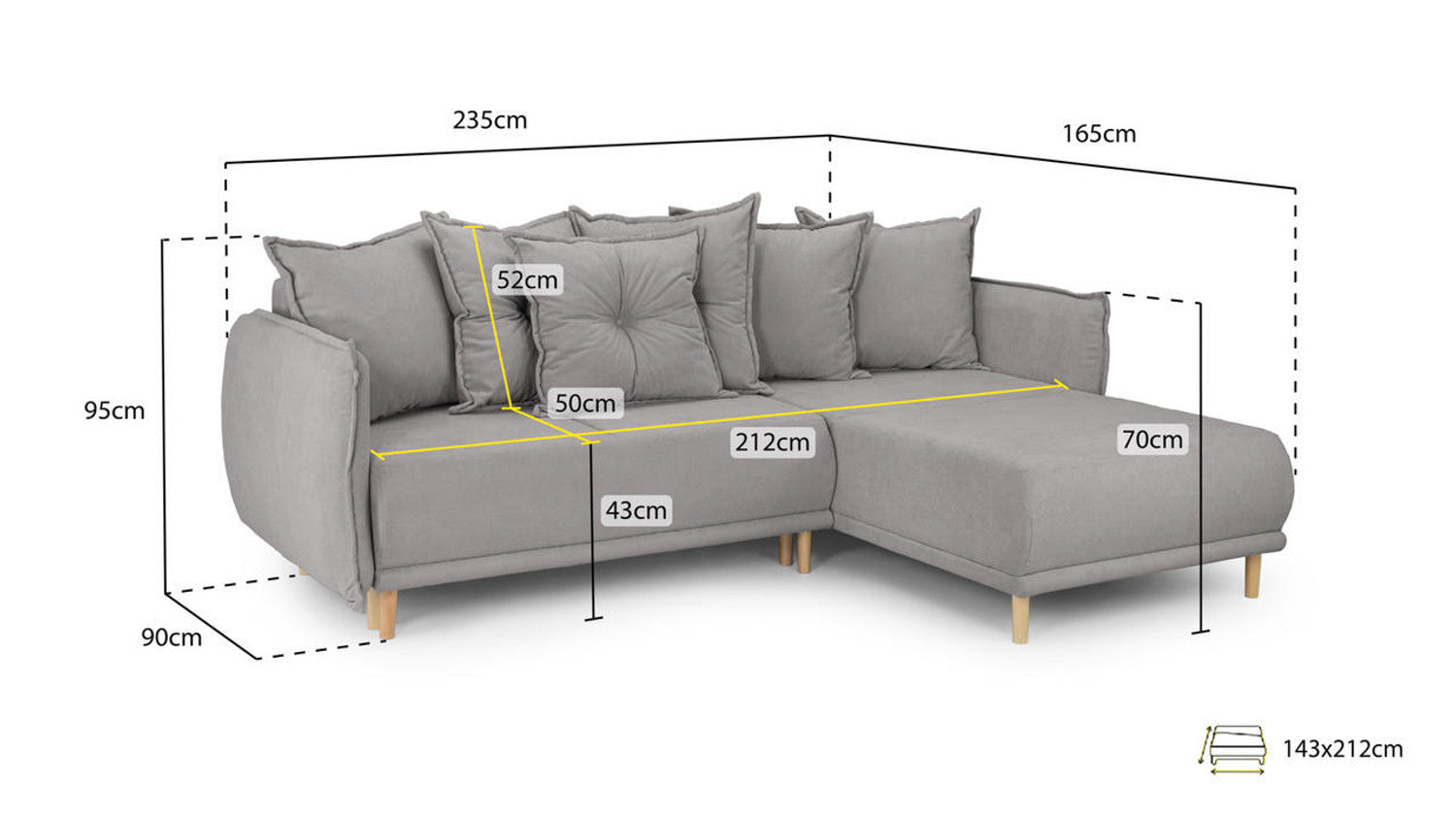 Delicat Universal Corner Sofabed