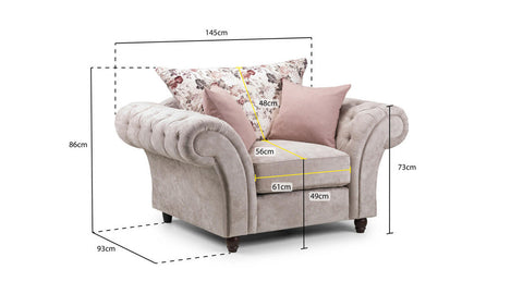 Deneishia Chesterfield Sofa Set - Beige