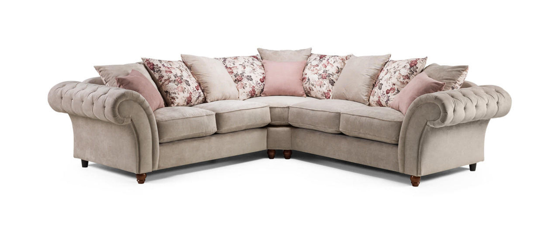 Deneishia Chesterfield Sofa Set - Beige