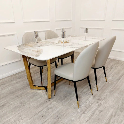 Lucia Pandora Gold Stone Dining Table 1.8 Metre