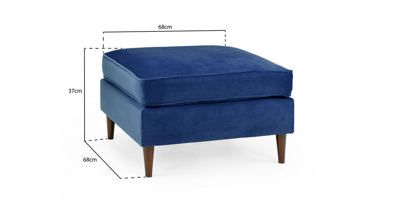 Whittaker Footstool Sofa- Blue